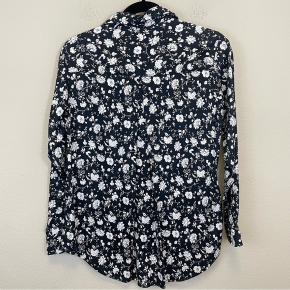 GRAYSON The Hero Black Floral Chambray Long Sleeve Button Down Shirt Size XS - Picture 8 of 10